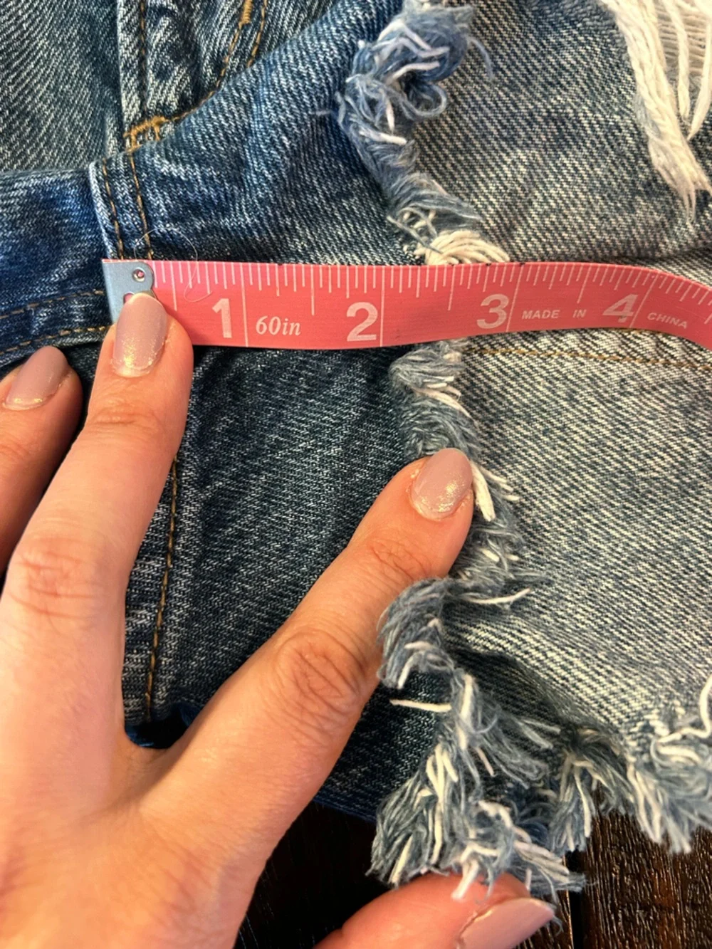 Garage Denim Festival High-Rise Distressed Denim Frayed Hem Jean Shorts
